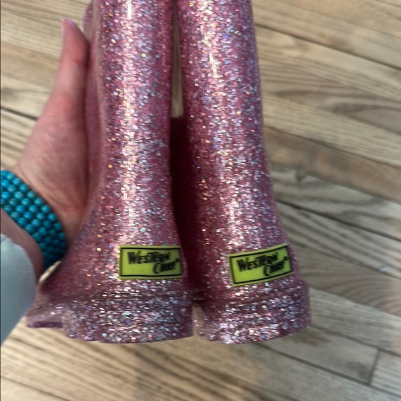 3/$6 Sparkly Pink Rain Boots - Picture 3 of 4